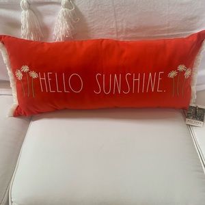 NWT Rae Dunn Hello Sunshine Long Pillow